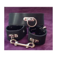 Rubber collar and handcuffs by Black Rose World