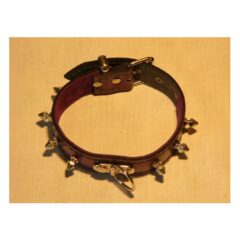 Studded Bridle Leather Collar by Black Rose World
